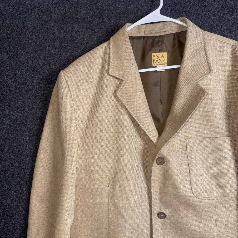Jos. A. Bank Linen Silk Wool Blend Blazer Medium Beige Excellent Condition - Picture 6 of 12